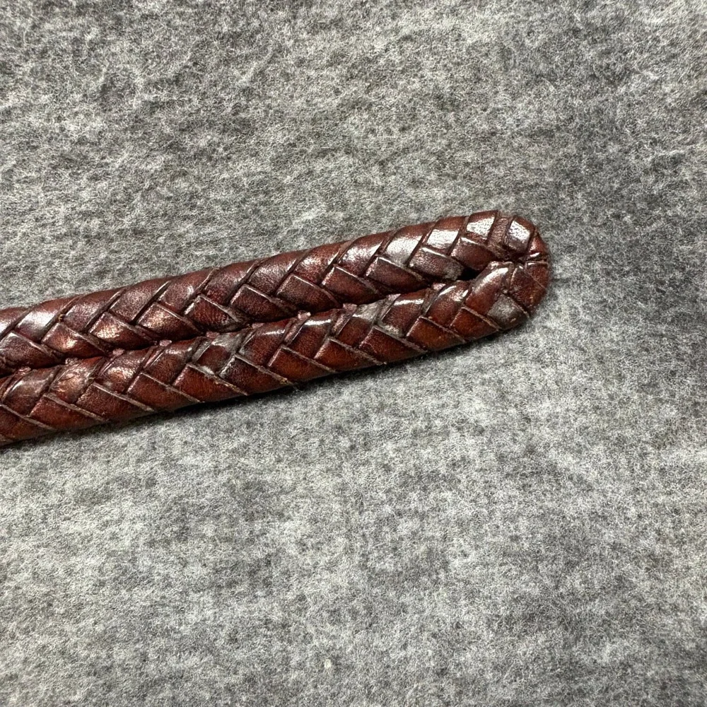 Brighton Braided Leather Belt Brown Silver Buckle‎ Western Boho Women's 28